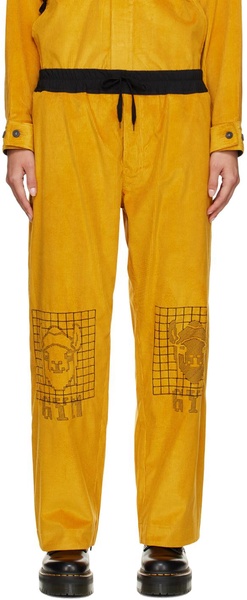 Yellow Wide-Leg Lounge Pants