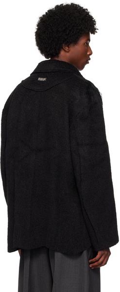 Black Zibeline Shaggy Wool Coat