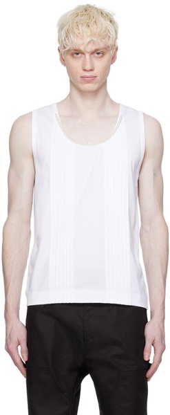 pearl-necklace cotton tank top