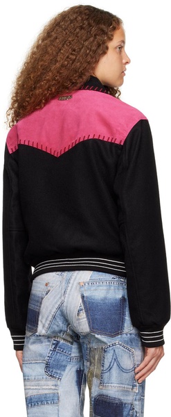 Black & Pink New Margo Western Varsity Jacket