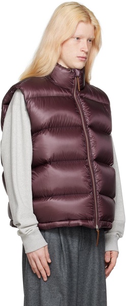 Burgundy Quilted Down Vest