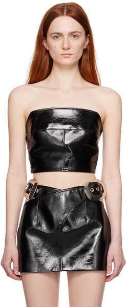 SSENSE Exclusive Black Faux-Leather Camisole