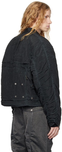 Navy Lace-Up Padded Jacket