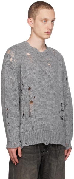 Gray Distressed Sweater