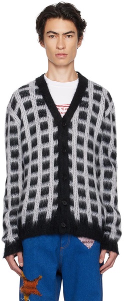 Black Check Cardigan