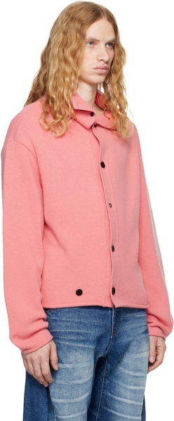 Pink Mock Neck Cardigan