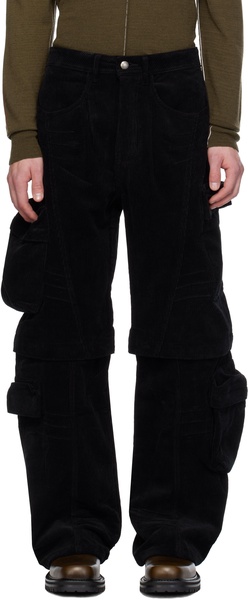 Black Milano Corduroy Cargo Pants