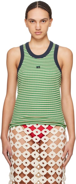 Wales Bonner Sonic Logo Embroidered Striped Tank Top