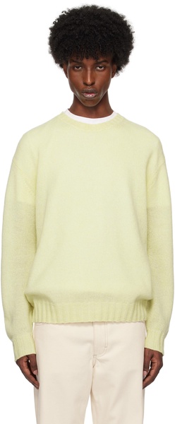 Yellow Shetland Wool Cashmere Knit Sweater