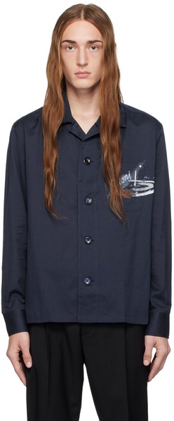 Navy Printed Shirt