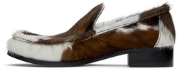 Brown & White Leather Loafers