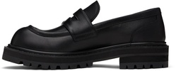 Black Leather Chunky Loafers