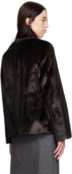 Brown Calista Faux-Fur Jacket