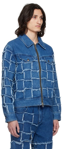 Blue New Patchwork Denim Jacket