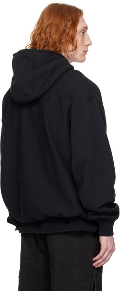 Black Oversized Arch Logo Popover Hoodie