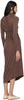 Brown Ruched Midi Dress