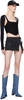 Black Apron Wrap Denim Miniskirt