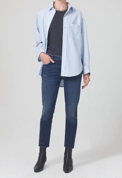 ella mid rise slim crop jean in organic sky lantern