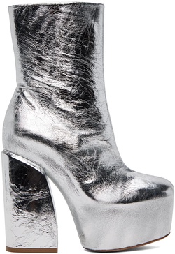 Silver Leather Boots