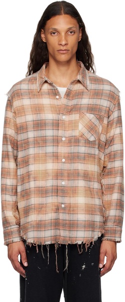 Orange Shredded Seam Shirt