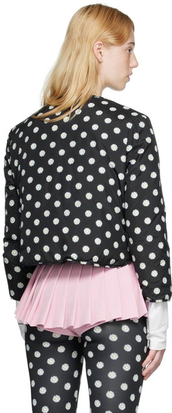 Black Daisy Dot Down Jacket