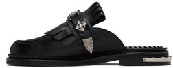 Black Fringed Loafers