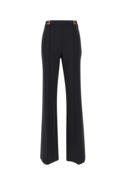 Elisabetta Franchi Logo Plaque High-Waist Trousers