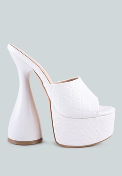 oomph quilted hourglass heel platform sandals