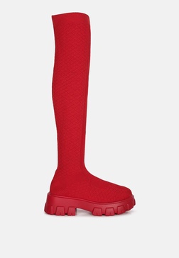 loro stretch knit knee high boots