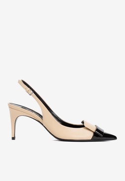 90 Two-Toned Patent Leather Slingback Pumps