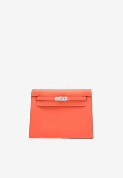 Kelly Danse in Orange Field Evercolor Leather with Palladium Hardware