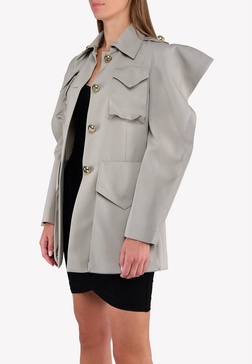 Military Jacket with Structured Shoulders