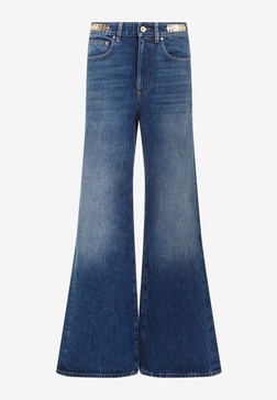 Wide-Leg Faded Jeans