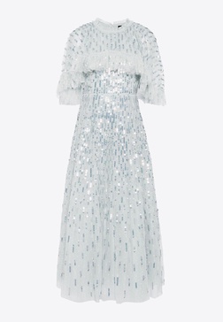 Sequin Dash Cape Maxi Dress