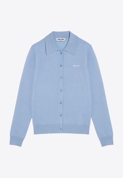 Miu Miu Sky-Blue Cashmere Cardigan Women