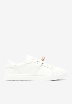 Day Rose Gold Kelly Buckle Sneakers in White Calf Leather