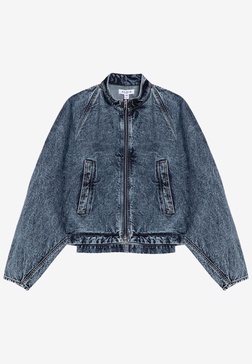 Zip-Up Washed Denim Jacket