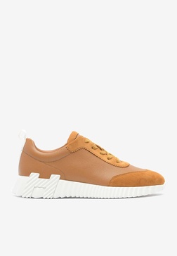 Bouncing Low-Top Sneakers in Naturel Sport Goatskin and Suede