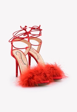 Salsa 110 Ostrich Feather Tie-Up Sandals