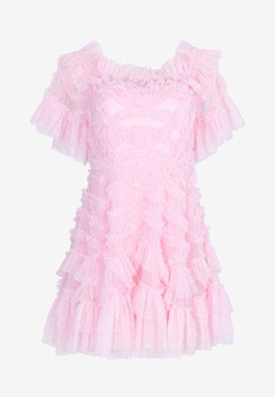 Lana Off-Shoulder Micro Mini Ruffled Dress