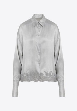 Lace-Hem Silk Shirt