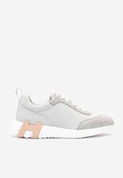 Bouncing Low-Top Sneakers in Gris Temperance Mesh and Suede