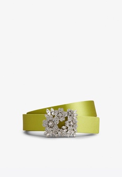 Bouquet Strass Buckle Belt in Satin