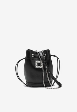 Tres Vivier Leather Bucket Bag