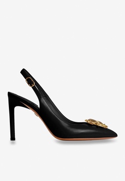 Mirror Snake 90 Sling-Back Leather Pumps