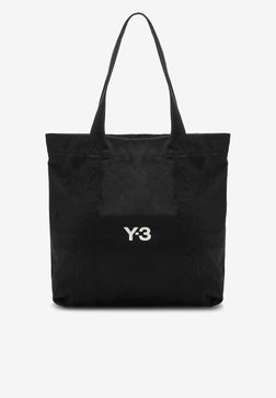 Logo Print Canvas Tote Bag