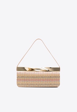 Twist Raffia Shoulder Bag