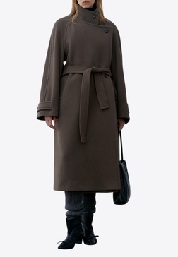 Wool Long Wrap Coat