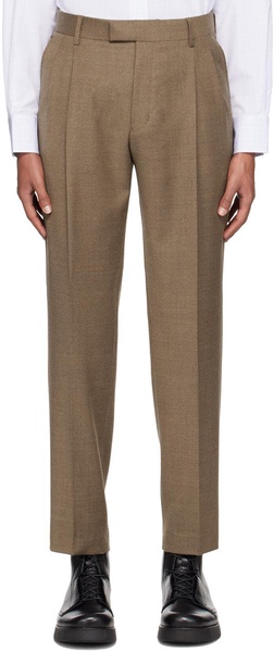 Brown Pleated Trousers