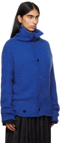 Blue Turtleneck Cardigan